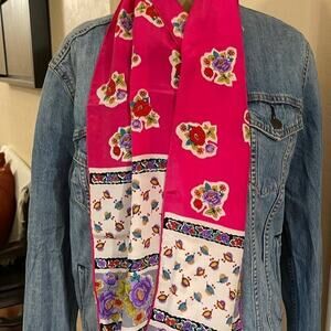 Bill Blass silk scarve vintage  pink floral